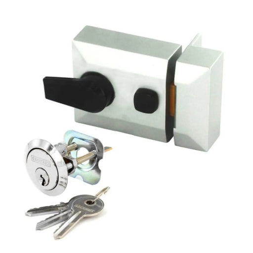 Securit Silver Finish Double Locking Nightlatch Narrow