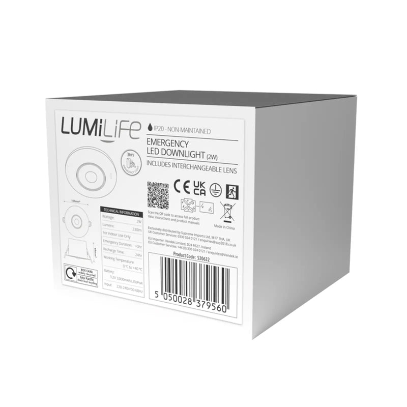 Lumilife Emergency Downlight Spot 2w 230lm 6000k