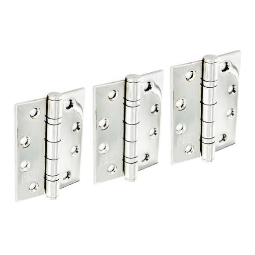 Securit Stainless Steel B.B. Hinges Polished (1 1/2 Pair) 100mm