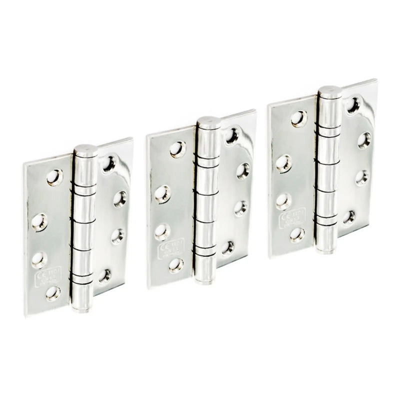 Securit Stainless Steel B.B. Hinges Polished (1 1/2 Pair) 100mm