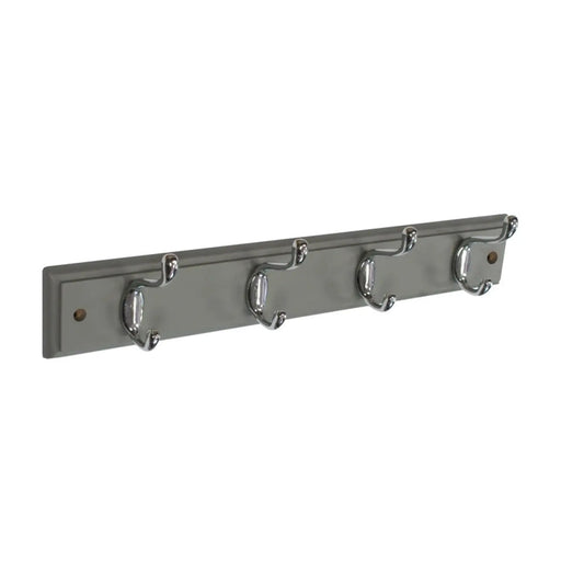 Securit Grey Hat & Coat Board 4 Chrome Plated Hooks