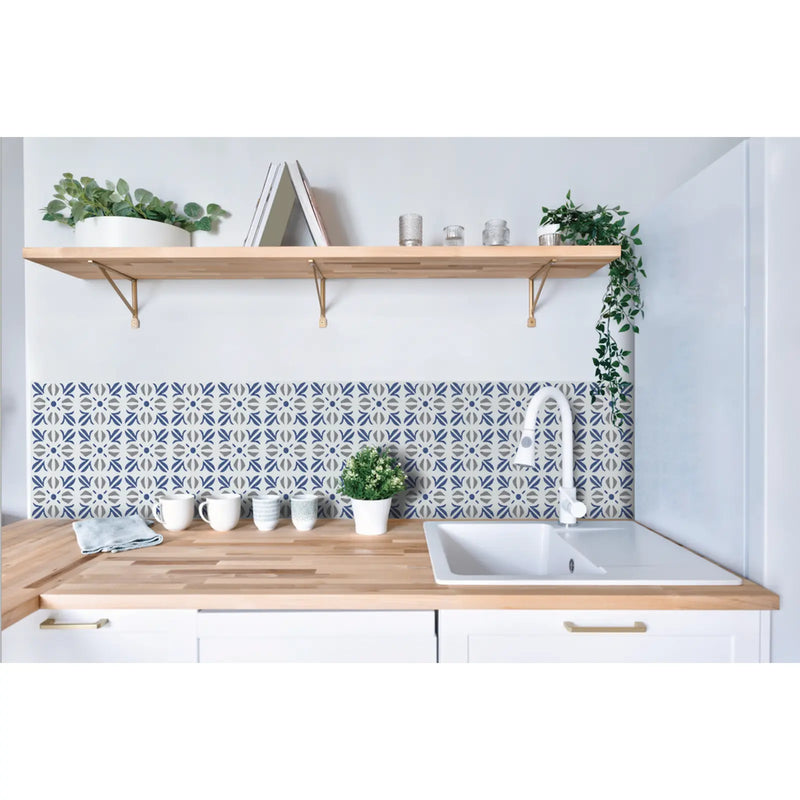 Stax d-c-fix® Self Adhesive Wall Tile Cuba Blue 15cm x 15cm / Pack Of 6