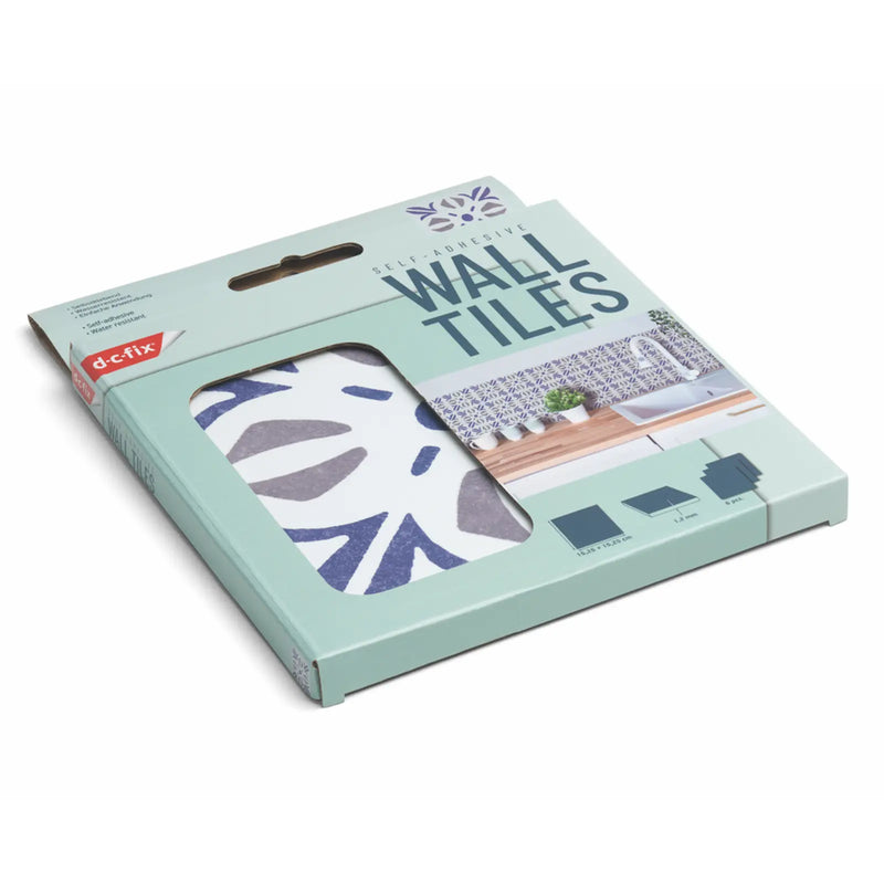 Stax d-c-fix® Self Adhesive Wall Tile Cuba Blue 15cm x 15cm / Pack Of 6