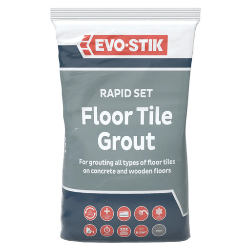 Evo-Stik Rapid Set Floor Tile Grout 5kg Grey