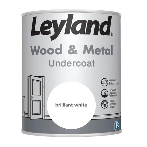 Leyland Wood & Metal Undercoat 750ml Brilliant White