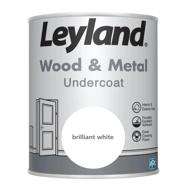 Leyland Wood & Metal Undercoat 750ml Brilliant White