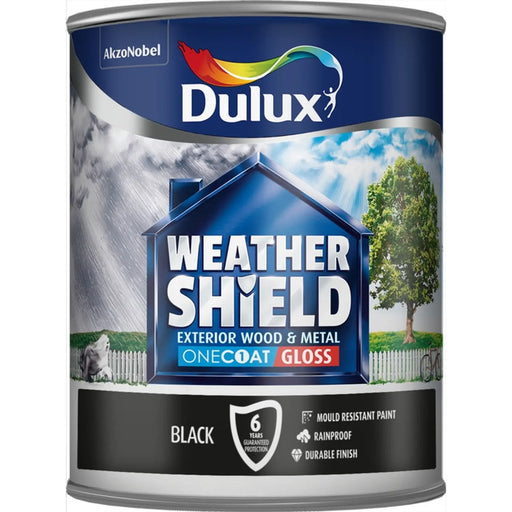 Dulux Weathershield One Coat Gloss 750ml Black