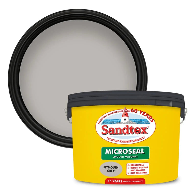 Sandtex Smooth Masonry Paint 10L Plymouth Grey