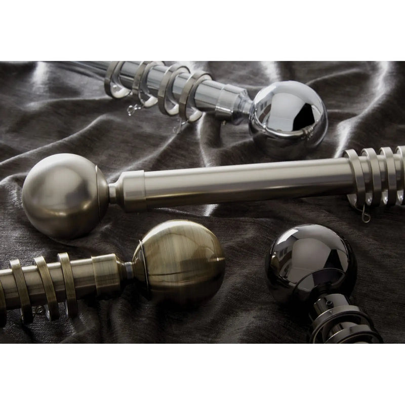 Jones Interiors Cosmos 28mm Metal Curtain Pole Kit Matt Nickel 180cm