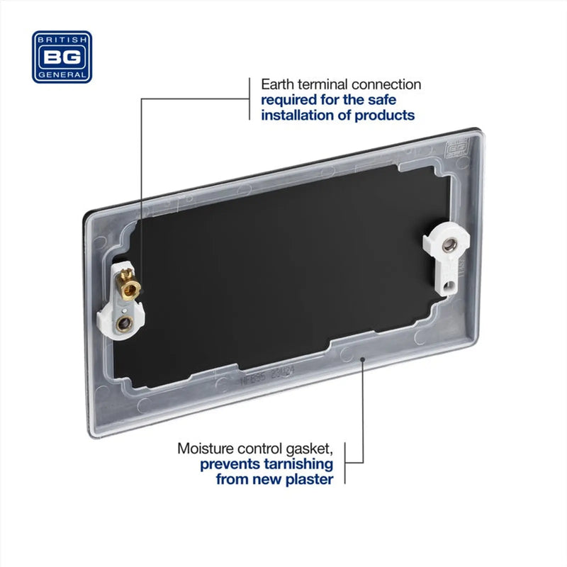 BG Double Blank Plate Matt Black