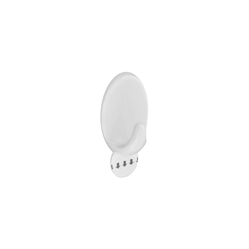 Securit Removable Oval Hook White 25 x 35mm Pack 4