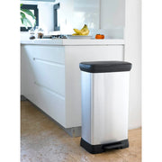 Curver Deco Black & Silver Pedal Bin 50L