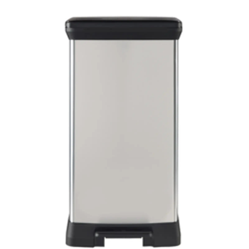 Curver Deco Black & Silver Pedal Bin 50L