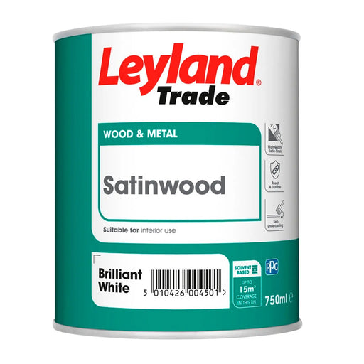 Leyland Trade Satinwood Brilliant White 750ml