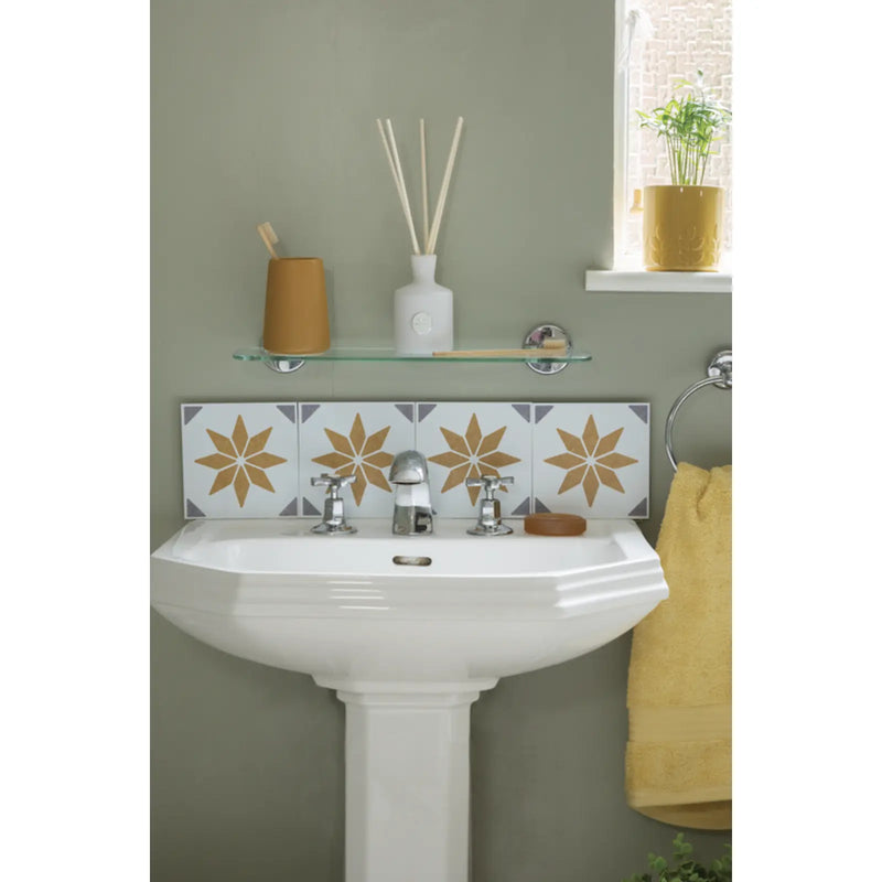 Stax d-c-fix® Self Adhesive Wall Tile Alia Gold 15cm x 15cm / Pack Of 6