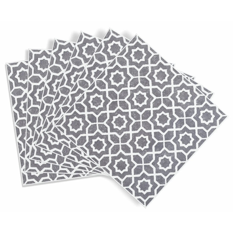 Stax d-c-fix® Self Adhesive Wall Tile Lina Grey 15cm x 15cm / Pack Of 6