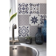 Stax d-c-fix® Self Adhesive Wall Tile Lina Grey 15cm x 15cm / Pack Of 6