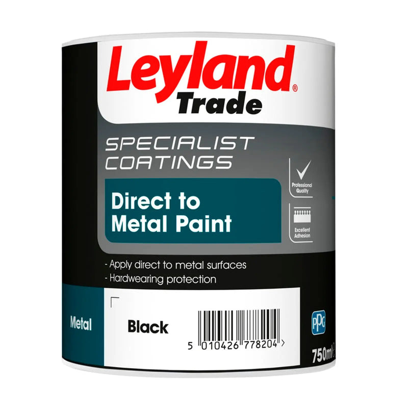 Leyland Trade Direct To Metal Paint 750ml Black