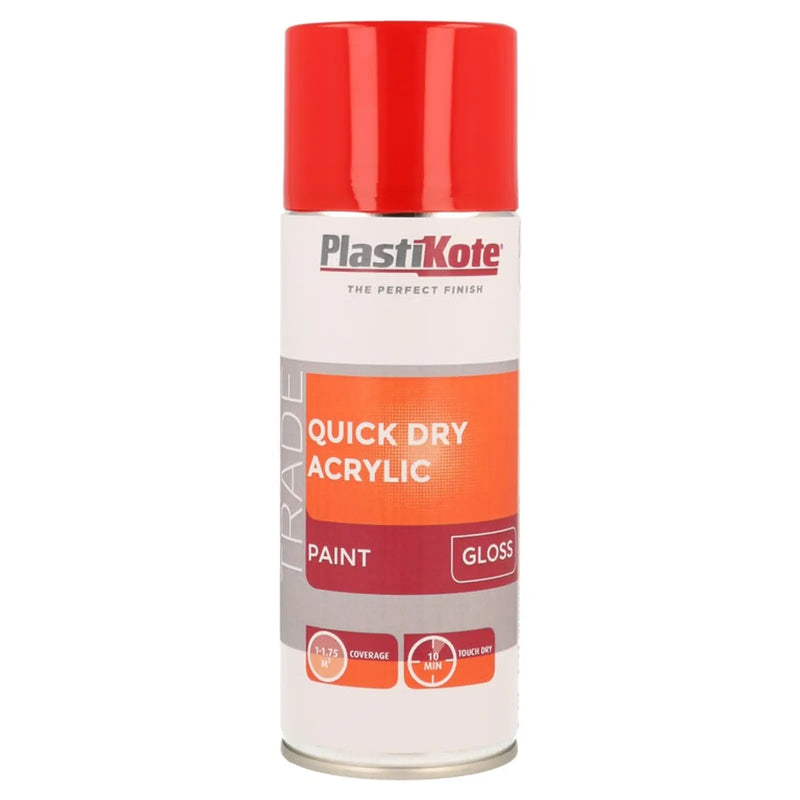 PlastiKote Quick Dry Acrylic Spray 400ml Red Gloss