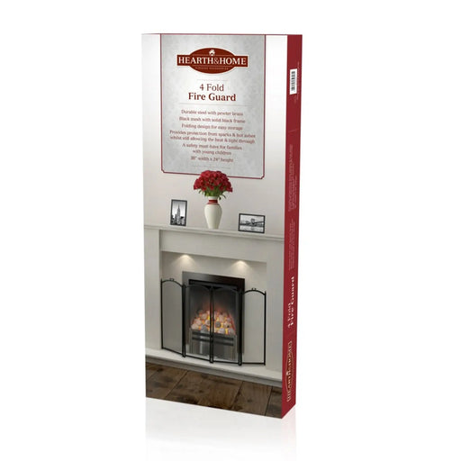 Stax Hearth & Home Folding Fire Guard Black 4 Sections