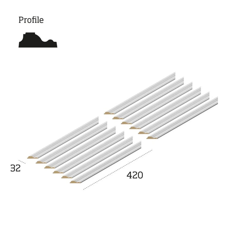 Cheshire Mouldings Wall Kit Ready Primed 420 x 420mm 3 Panel