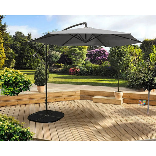 Pagoda 3m Overhanging Parasol Grey