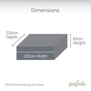 Pagoda Corner Dining Set Cover 220 x 220 x 65cm
