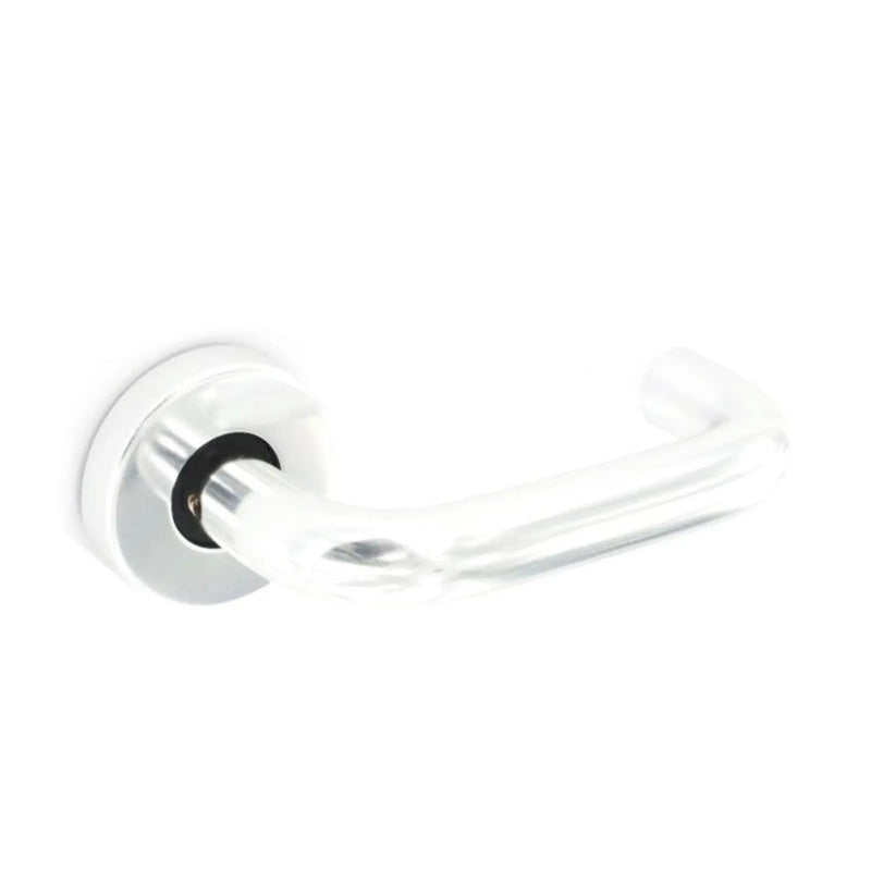 Securit Aluminium Rose Latch Handles Polished (Pair) 50mm