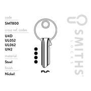 Smiths Locks Universal 4 Pin Cylinder Key Blank Pack 10