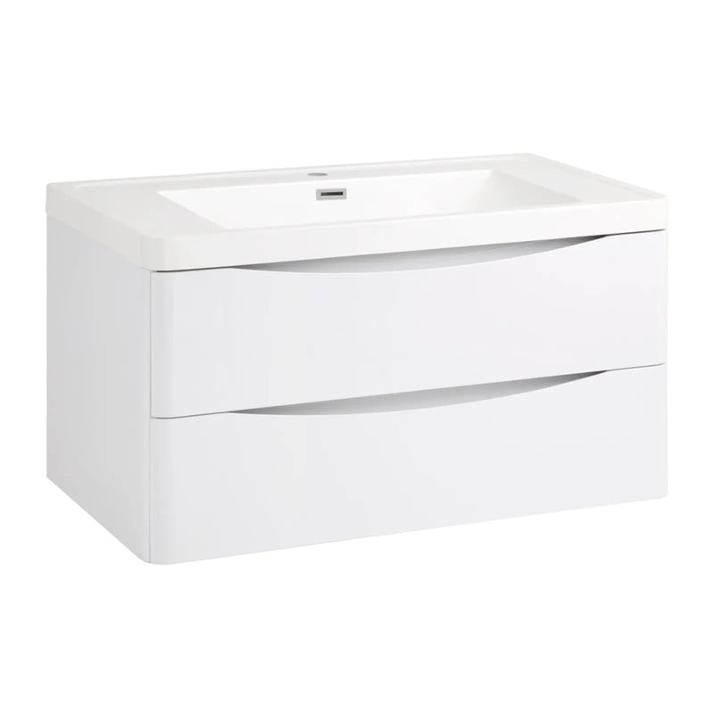 SP Ocata Gloss White Wall Hung Drawer Basin Unit 900mm