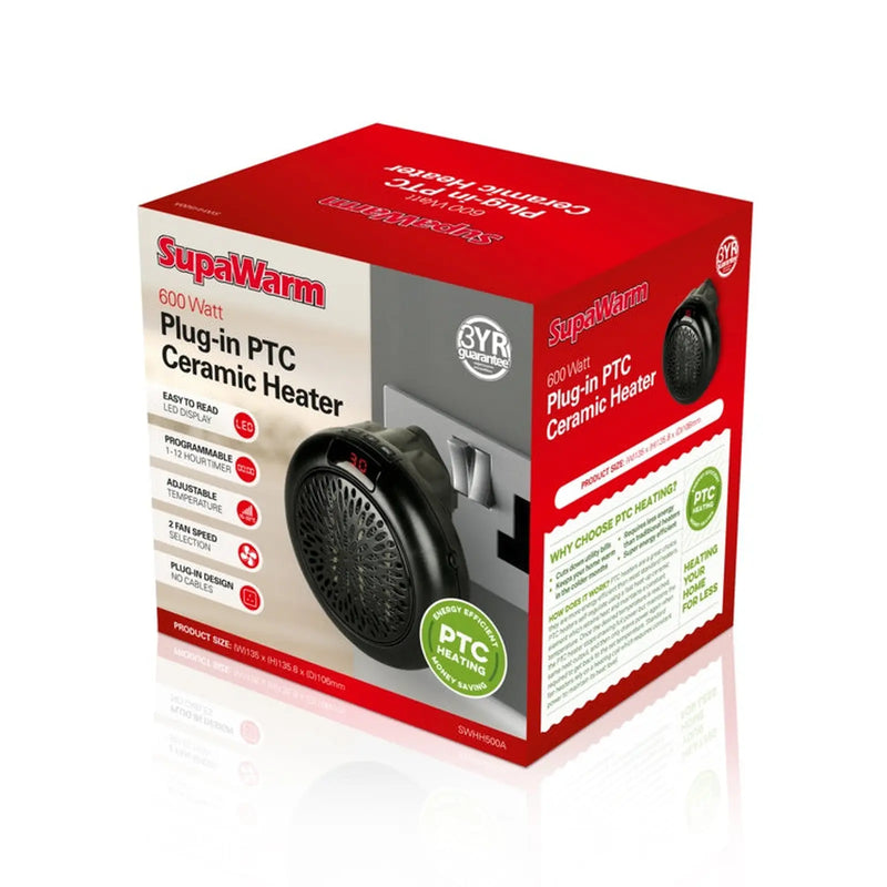 SupaWarm PTC Plug In Heater 600w