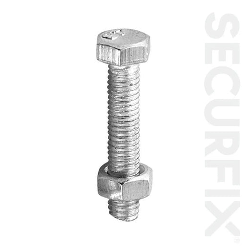 Securfix Hex Bolt Zinc Plated M8X80mm 15 Pack