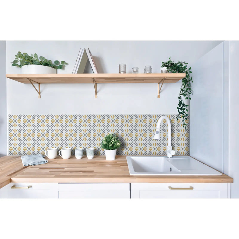 Stax d-c-fix® Self Adhesive Wall Tile Cuba Gold 15cm x 15cm / Pack Of 6