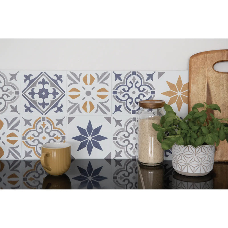 Stax d-c-fix® Self Adhesive Wall Tile Cuba Gold 15cm x 15cm / Pack Of 6