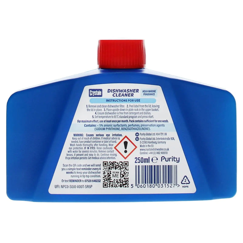 Crystale Dishwasher Cleaner 250ml Aqua Marine