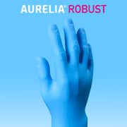 Aurelia Robust Nitrile Powder Free Blue Disposable Gloves XLarge - Pack 100