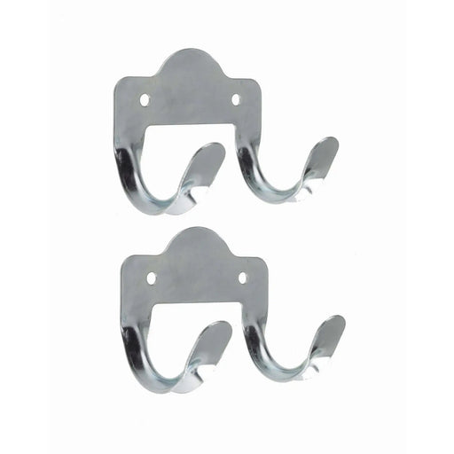 Rothley Double Metal Tool Storage Hook Zinc Plated Pack of 2 in pollybag with descriptive barcode label