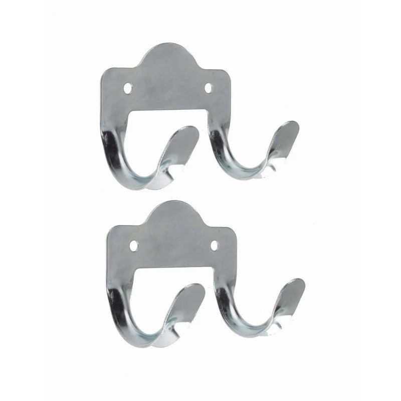 Rothley Double Metal Tool Storage Hook Zinc Plated Pack of 2 in pollybag with descriptive barcode label