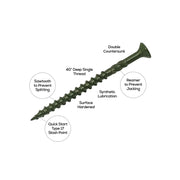 Spectre Decking Screw5.0x100mm Bx 100 - 1000 hours - Green