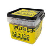 Spectre Woodscrew 6.0x100mm Tub 200 Yellow Zinc