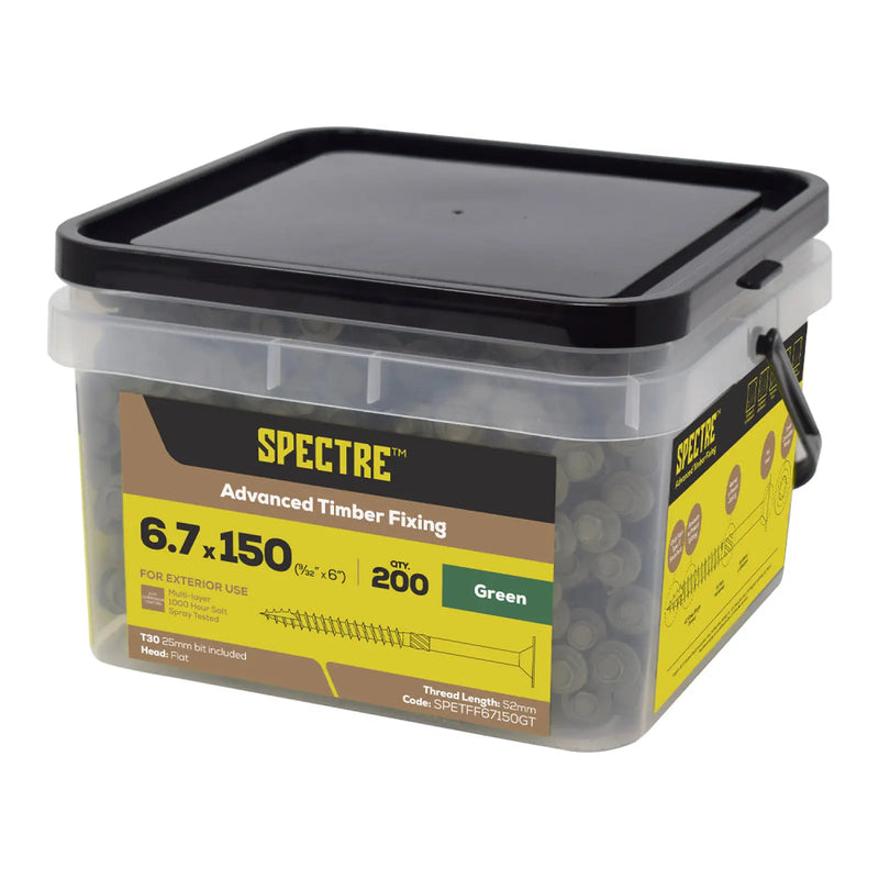 Flat Head Spectre 6.7x150mm Tub 200 T30 1000hr Green