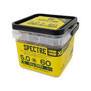 Spectre Woodscrew 5.0x60mm Tub 500 Yellow Zinc