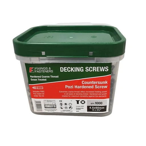 Decking Screw Green 4.5x75mm Tub 1000