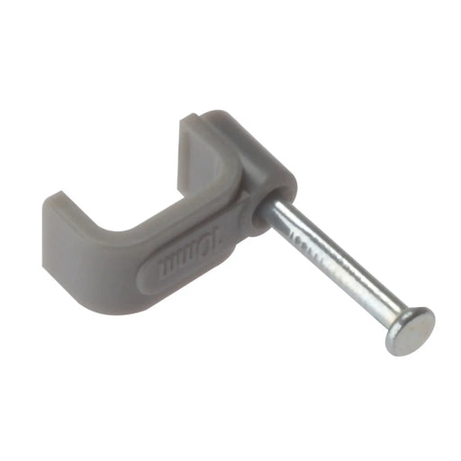 Flat Cable Clip 10.0mm Bx 100 Grey