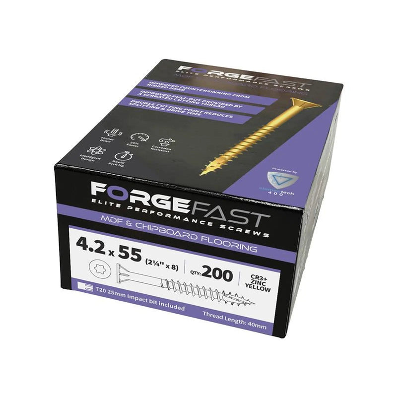 ForgeFast MDF C/board Flooring Bx 200 Elementech 400 4.2x55