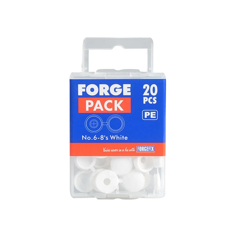 ForgePack Hinged Cover Cap 20 per Pk No.6-8's Cream
