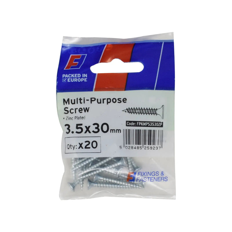 ForgePack Multi-Purpose Screw 20 per Pk ZP 3.5x30mm (S)