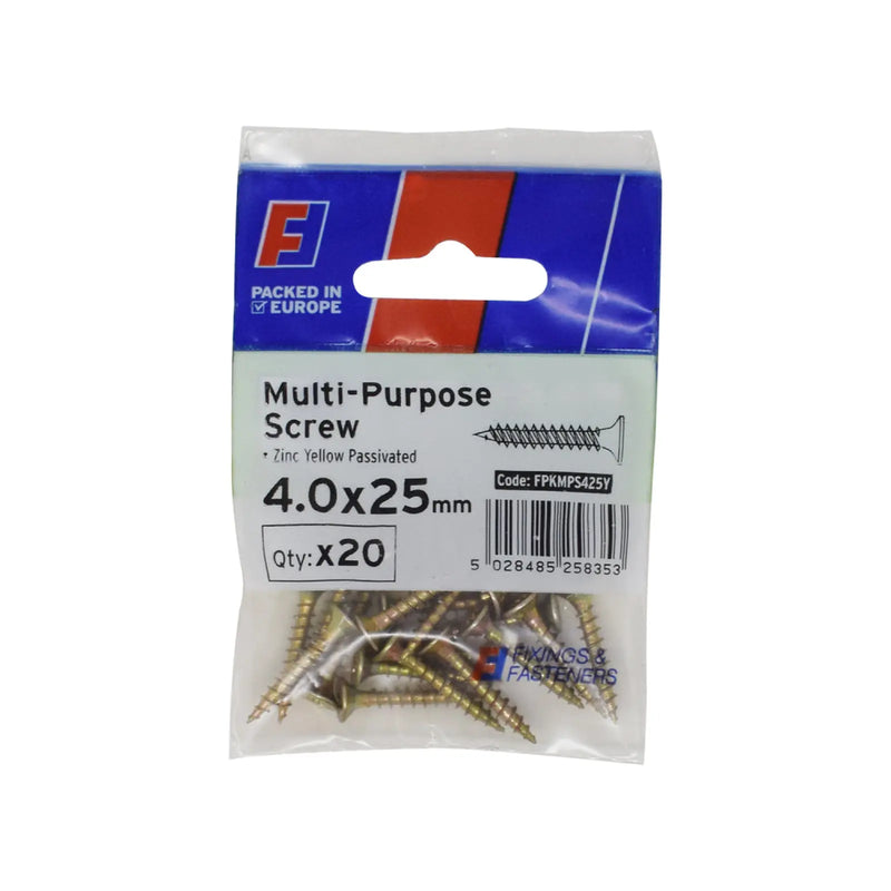 ForgePack Multi-Purpose Screw 20 per Pk ZYP 4.0x25mm (S)