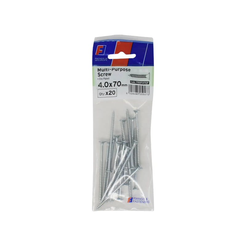 ForgePack Multi-Purpose Screw 20 per Pk ZP 4.0x70mm (L)