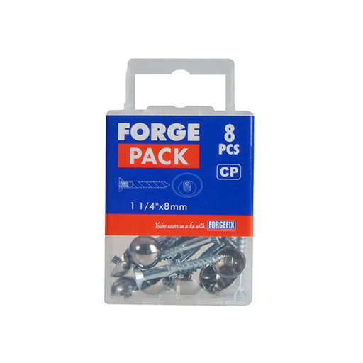 ForgePack Mirror Screw ZP 8 per Pk Chrome 1 1/2"x8